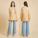 Crimson Sonnet-绯色诗篇-Luxury Floral Embroidered Silk Brocade Mandarin Collar Blouse