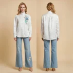 Crimson Sonnet-绯色诗篇-Luxury Floral Embroidered Silk Brocade Mandarin Collar Blouse