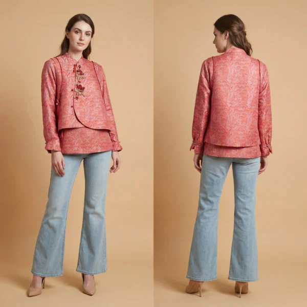 Empress’s Blossom - 王之花-Luxury Embroidered Floral Top with French & Suzhou Craftsmanship